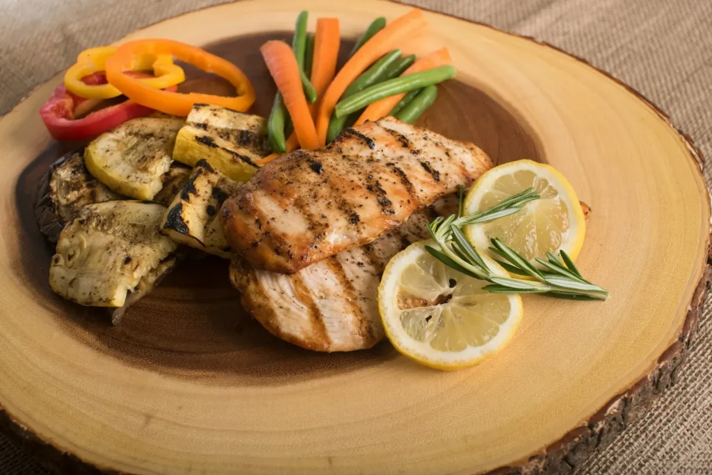 Illustrative food photograph for Lemon chicken and potato tray bake