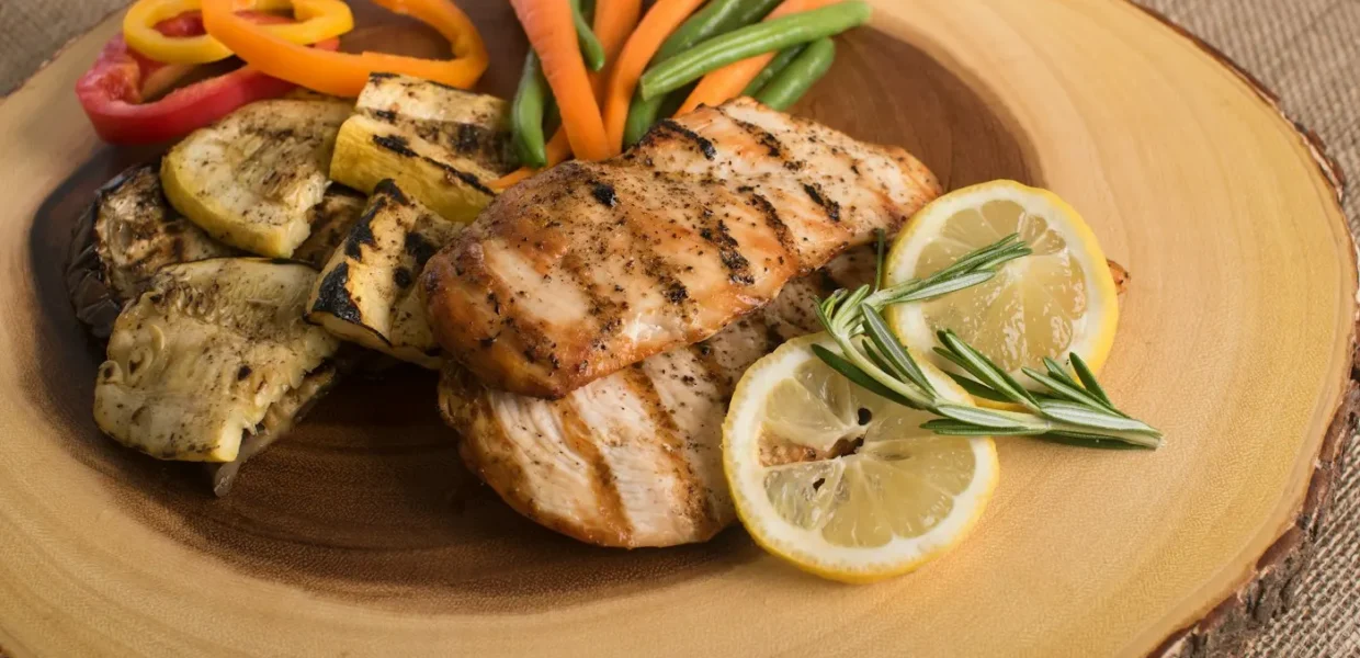 Illustrative food photograph for Lemon chicken and potato tray bake