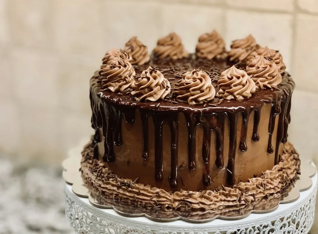 Illustrative food photograph for Simple chocolate celebration cake